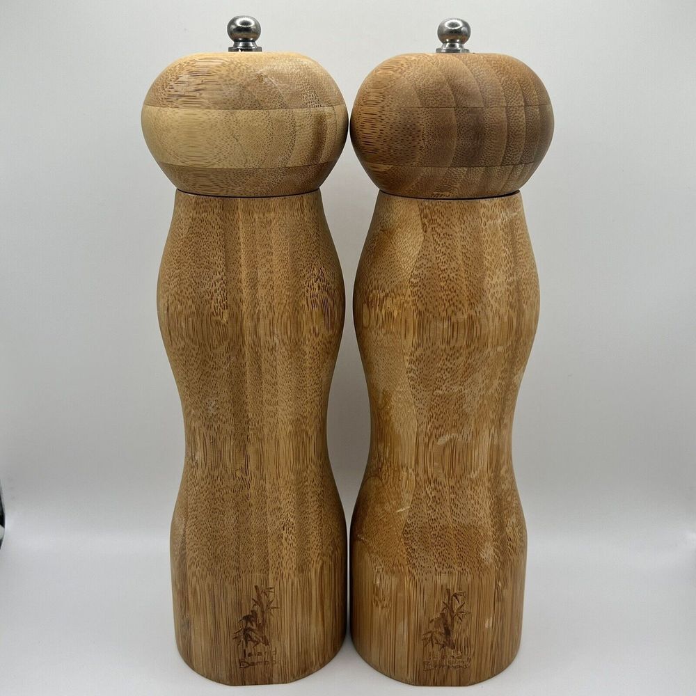 Island Bamboo Pepper  and Salt Grinder/‎ Mill Set